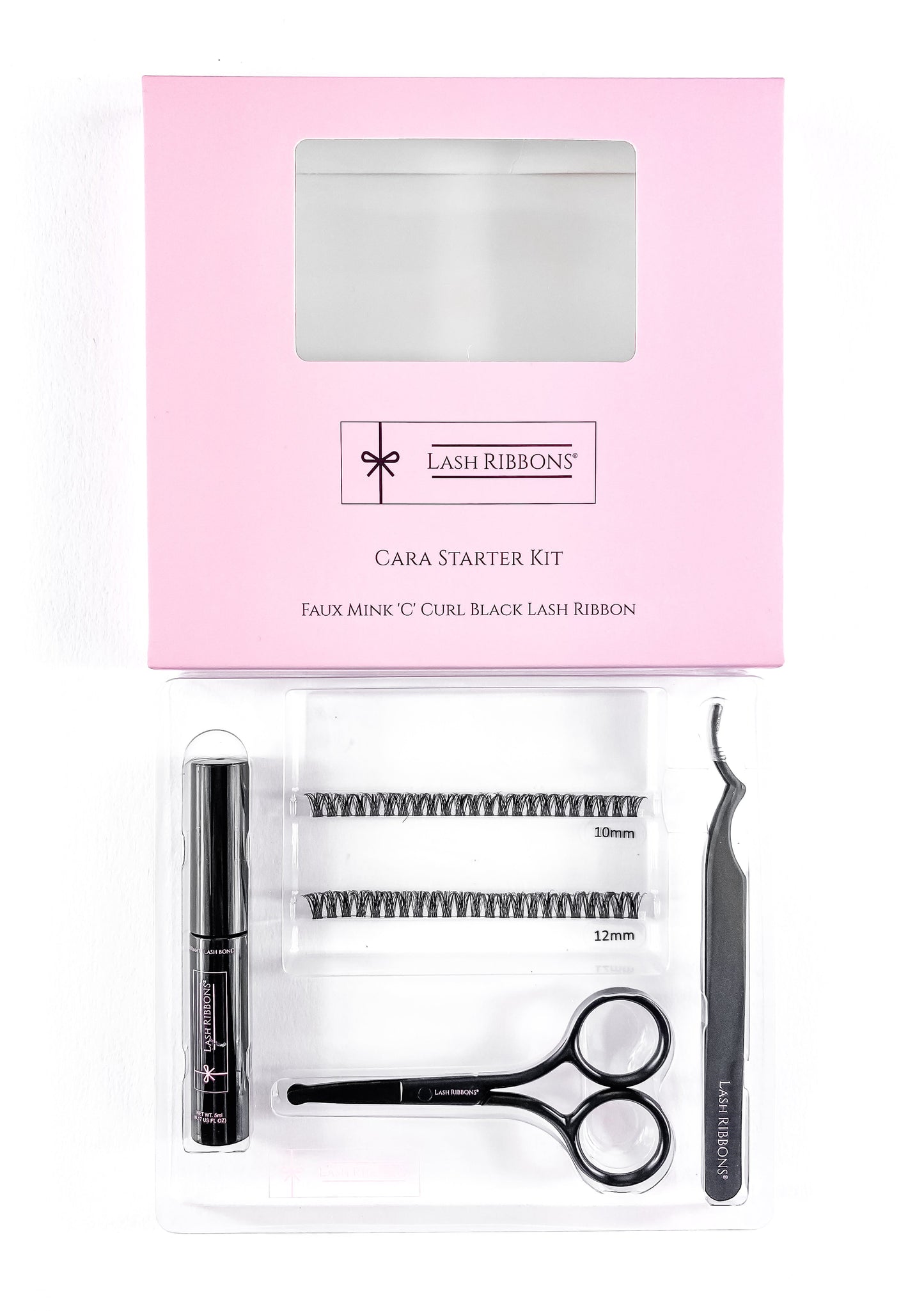 Boxed 'C' Curl Black Half Lash Ribbons® Starter Kit (With Ultimate Bond) Lash Ribbons®