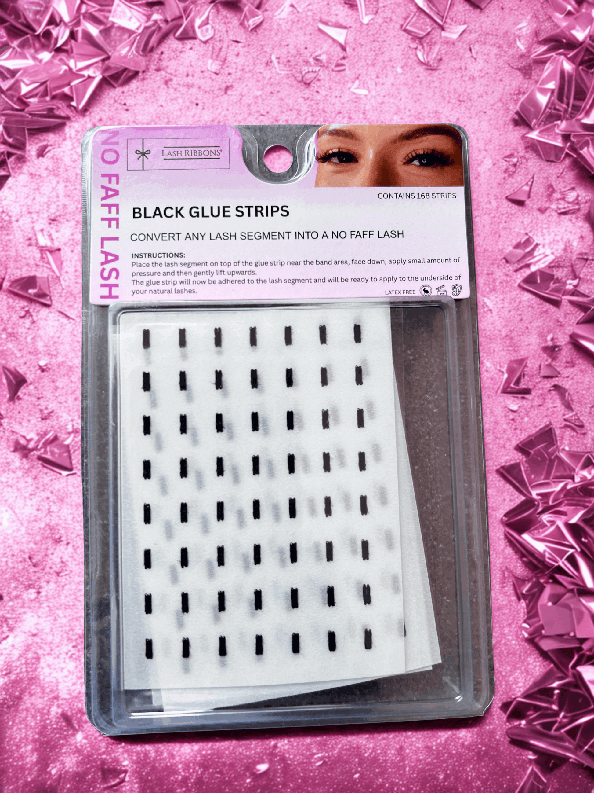 Black Glue Strips - No Faff Lash - DIY Lash Bond Lash Ribbons®
