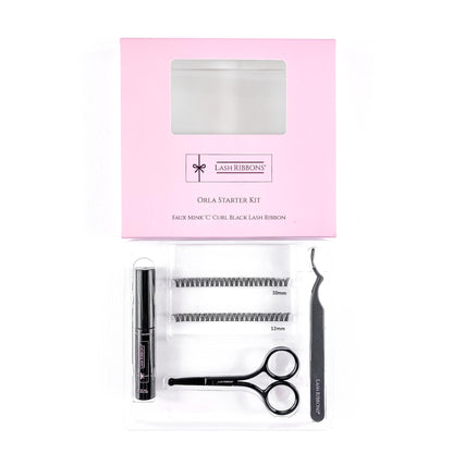 Boxed 'C' Curl Black Half Lash Ribbons® Starter Kit (With Ultimate Bond)