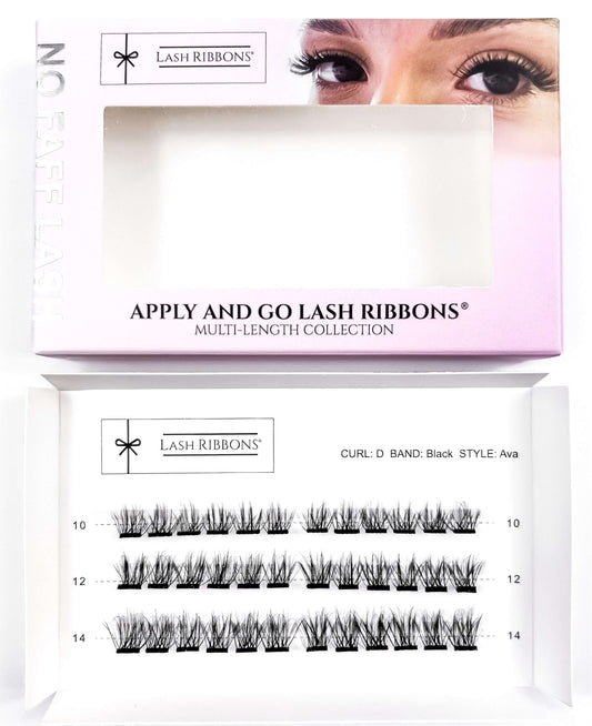 Preglued Lash Clusters -  Faff Lash - Ava Lash Ribbons®