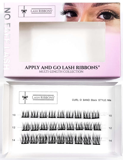 Pre-Glued Lash Clusters -  Faff Lash - Mia Lash Ribbons®